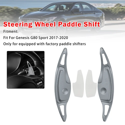 Steering Wheel Paddle Shifter For Genesis G80 Sport 17-20 Aluminium Grey