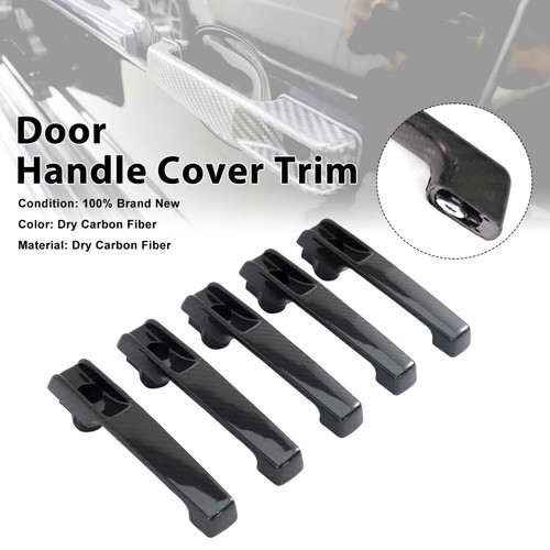 5PCS Carbon Fiber Door Handle Cover Trim Fit Benz G Class W463A W464 2019-2023