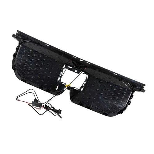 Black Front Bumper Grill Grille Fit BMW iX1 U11 2023-2025 W/LED Light