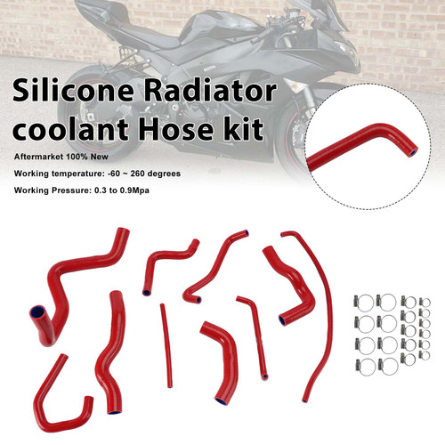Silicone Radiator coolant Hose kit For Kawasaki Ninja 636 ZX-6R 09-26 Red
