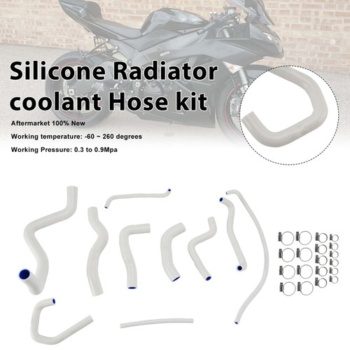 Silicone Radiator coolant Hose kit For Kawasaki Ninja 636 ZX-6R 09-26 White