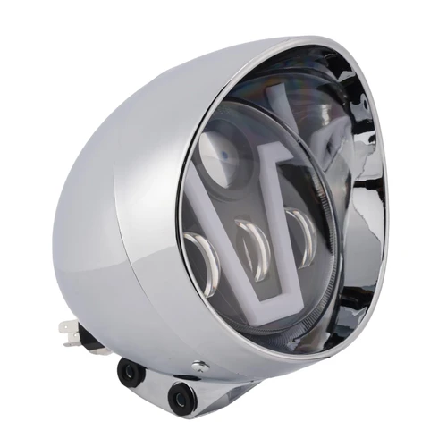 40W 5.75" Beam Headlight Fog Lamp Custom 4000Lm Chrome Fits For Racer Bobber