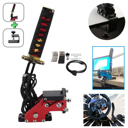 14Bit PC USB3.0 SIM Handbrake Sword Hilt for Racing Games Steering Wheel Stand