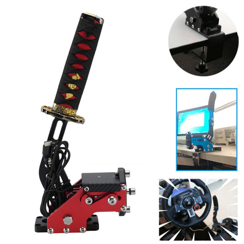 14Bit PC USB3.0 SIM Handbrake Sword Hilt for Racing Games Steering Wheel Stand