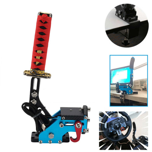 14Bit PC USB3.0 SIM Handbrake Sword Hilt for Racing Games Steering Wheel Stand