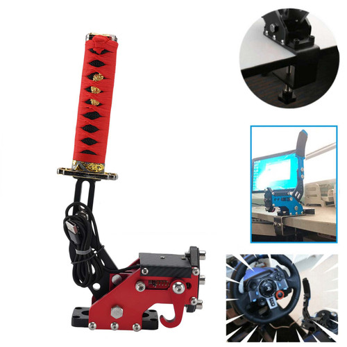 14Bit PC USB3.0 SIM Handbrake Sword Hilt for Racing Games Steering Wheel Stand