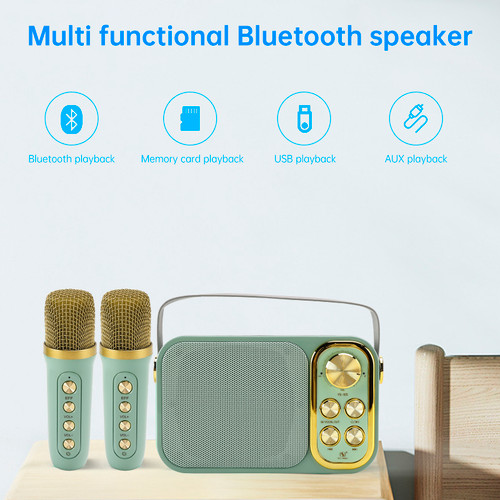 Mini Wireless Bluetooth Speaker 10W Power Home Theater Dual Microphone Speaker