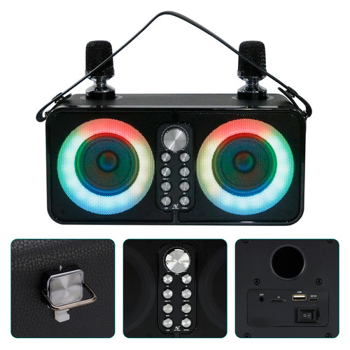 Wireless Bluetooth Speaker Dual Microphone Karaoke All-In-One Outdoor Portable