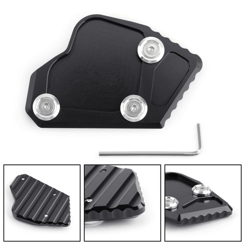 Side Pad Kickstand Stand Extension Plate For BMW K1600 GT GTL 2011-2015 Black