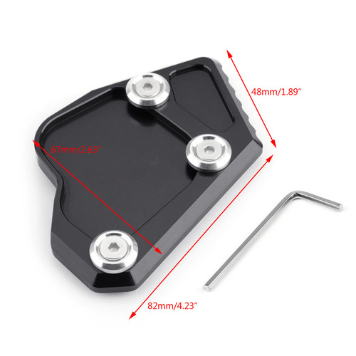 Side Pad Kickstand Stand Extension Plate For BMW K1600 GT GTL 2011-2015 Black