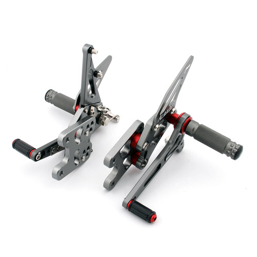 Racing Adjustable Rearsets Foot Pegs Gray For Suzuki GSXR1000 GSX-R1000 07-08