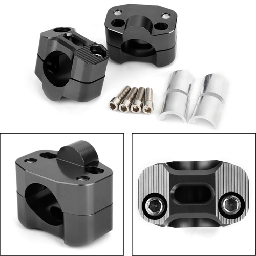 CNC Aluminum Motorcycle Handlebar Risers 22-28mm Universal Clamp Mount Black