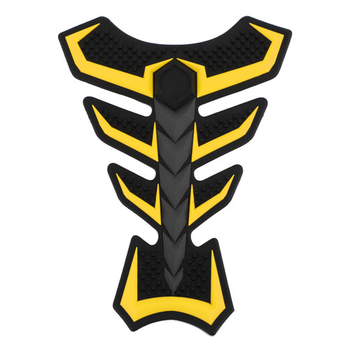 3D Rubber Universal Motorcycle Fuel Gas Tank Pad Protector Decal Sticker Yellow