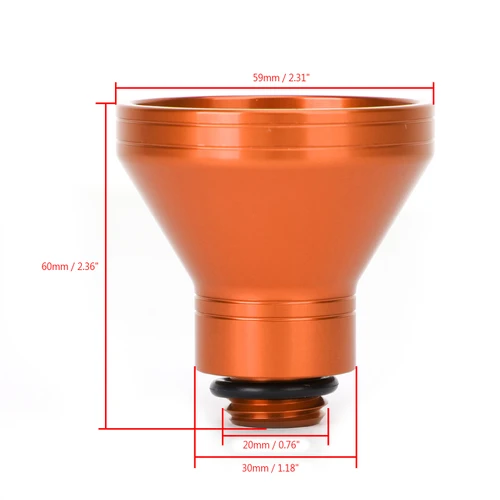 Orange Aluminum Oil Filler Funnel 20mm Universal Oil Catch Drain Motorcycle