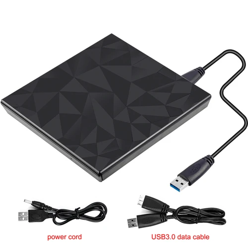 Slim External Cd Dvd Drive Usb3.0 Big Drill Face Writer Burner For Mac Laptop Pc