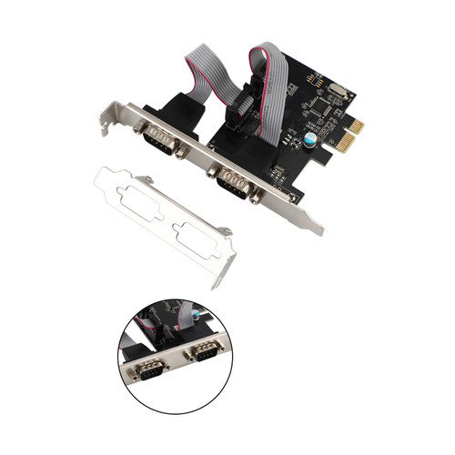 PCIE To RS232 2-Port Serial WCH382 Chip PCI-Express Extender Board Adapter Card