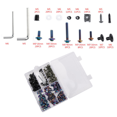 Iridium Fairing Bolts Screws Bodywork Kit For Yamaha YZF R6 R1 R3 R25 FZ07 FZ09