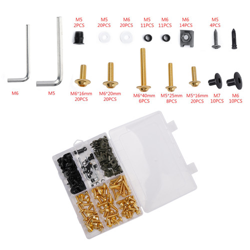 Fairing Bolts Screws Bodywork Kit For Yamaha YZF R6 R1 R3 R25 FZ07 FZ09 Gold