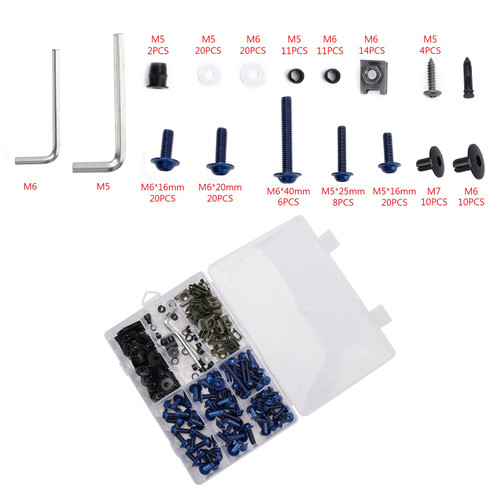 Fairing Bolts Screws Bodywork Kit For Yamaha YZF R6 R1 R3 R25 FZ07 FZ09 Blue