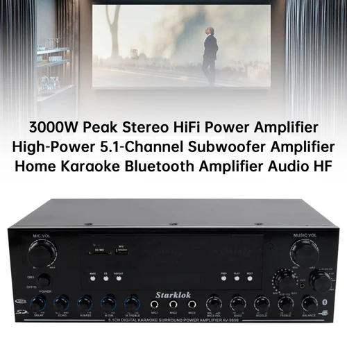 3000W Peak Stereo HiFi Power Amplifier High-Power 5.1Channel Subwoofer Amplifier