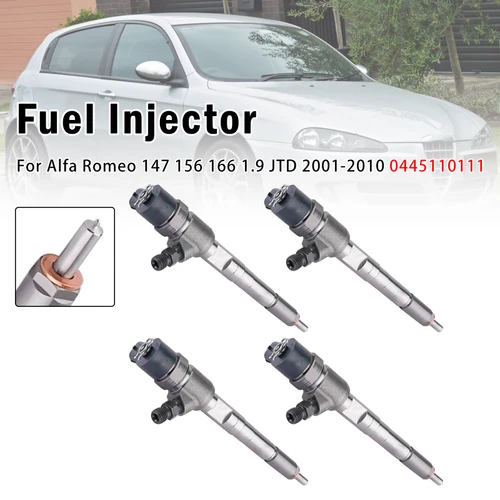 4Pcs Fuel Injector For Alfa Romeo 147 156 166 1.9 JTD 2001-2010 0445110111