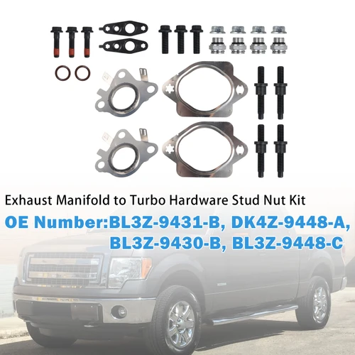 Exhaust Manifold to Turbo Hardware Stud Nut Kit for Ford 3.5L EcoBoost V6