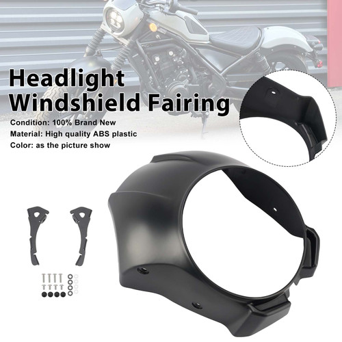 Headlight Windshield Cover Fairing For Honda Rebel CMX300 CMX500 2020-2026 Matte Black
