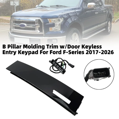 B Pillar Molding Trim w/Door Keyless Entry Keypad For Ford F-Series 2017-2026