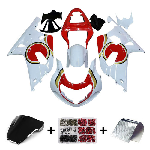 Amotopart Fairings Suzuki GSXR 750 White Red Lucky Strike Racing  (2001-2003)