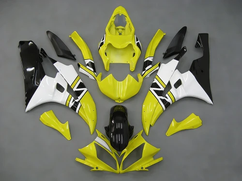 Amotopart Fairings Yamaha YZF-R6 Yellow White Black R6 Racing (2006-2007)