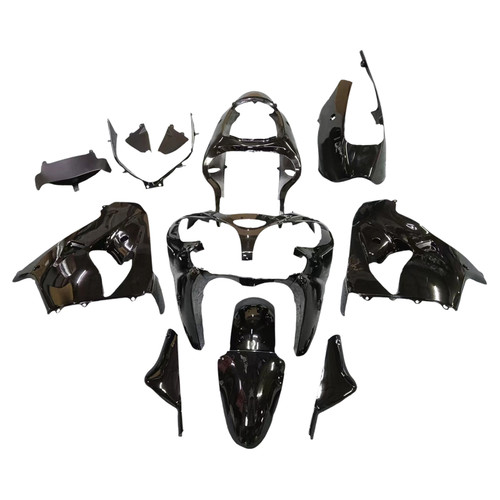 Amotopart Fairings Kawasaki ZX 9R All Black ZX9R Racing (2000-2001)
