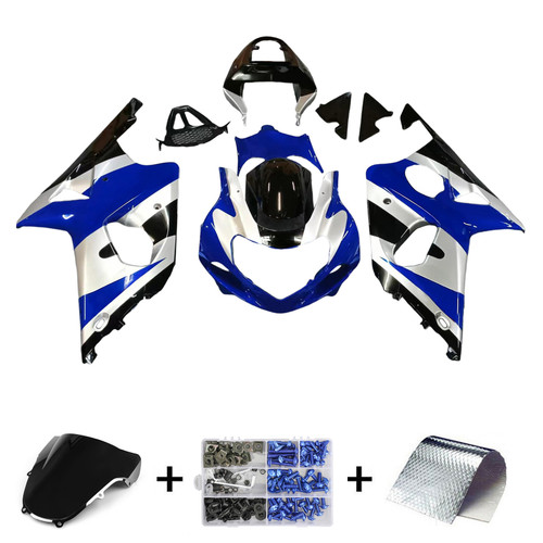 Amotopart Fairings Suzuki GSXR 1000 Silver Blue Black GSXR  Racing  (2000-2002)