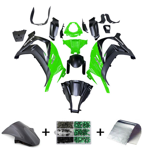 Amotopart Fairings Plastics Kawasaki ZX10R Ninja Green Black ZX10R Racing (2011-2015)