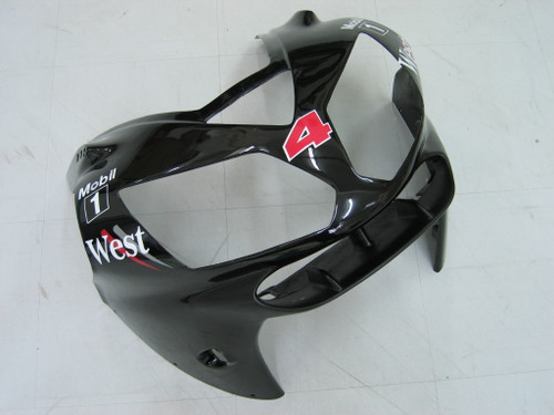 Fairings Kawasaki ZX12R Ninja Black White West Racing (2002-2005)