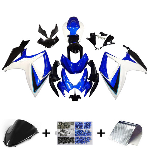 Amotopart Fairings Suzuki GSXR 600 750 White Blue Black GSXR Racing (2006-2007)