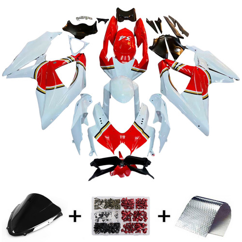 Amotopart Fairings Suzuki GSXR 600 750 White Red Lucky Strike Racing  (2008-2010)