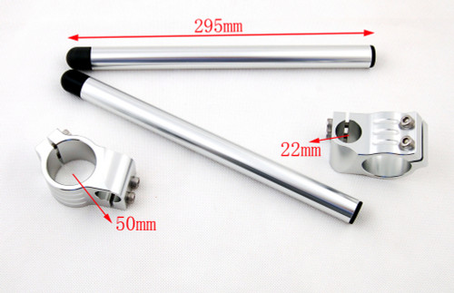 Clip-On 50MM Racer Handlebars Suzuki GSX1300R Hayabusa GSXR 600 750 1000 1100 TL 1000R 1000S, Silver