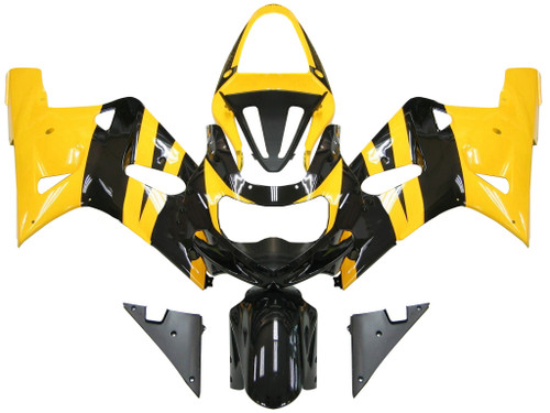 Amotopart Fairings Suzuki GSXR 600 Yellow Black GSXR Racing  (2001-2003)