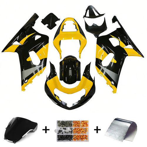 Amotopart Fairings Suzuki GSXR 750 Black & Yellow GSXR Racing (2001-2003)