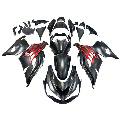 Amotopart Fairings Plastics Kawasaki ZX14R Ninja Black Red Racing (2012-2021)