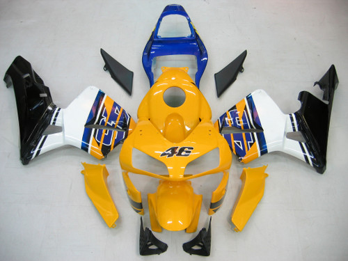 Amotopart Fairings Honda CBR 600 RR Yellow & Blue No.46 N. Azzurro Racing (2003-2004)