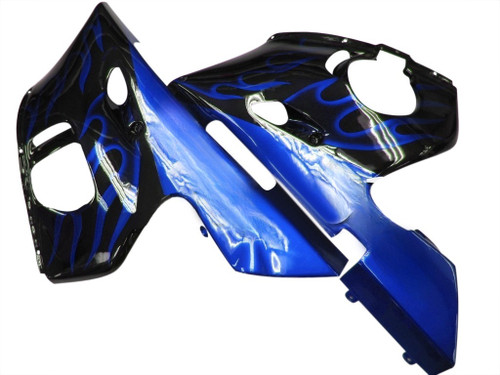 Amotopart Fairings Yamaha YZF-R6 Black & Blue Flame R6 Racing (1998-2002)