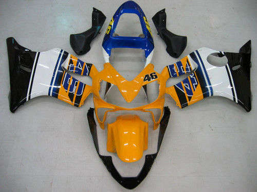 Amotopart Fairings Honda CBR 600 F4i Yellow No.46 Azzurro Racing (2001-2003)