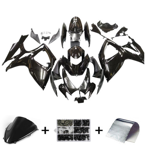 Amotopart Fairings Suzuki GSXR 600 750 All Black GSXR Racing (2006-2007)