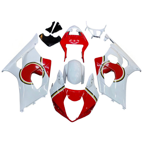Amotopart Fairings Suzuki GSXR 1000 White and Red Lucky Strike Racing  (2003-2004)