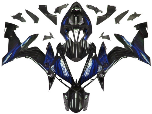 Amotopart Fairings Yamaha YZF-R1 Black & Blue Flame R1 Racing (2004-2006)
