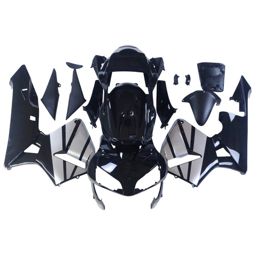 Amotopart Fairings Honda CBR 600 RR Black & Silver CBR Racing (2003-2004)