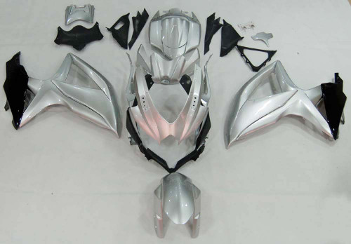 Amotopart Fairings Suzuki GSXR 600 750 Silver Black GSXR Racing  (2008-2010)