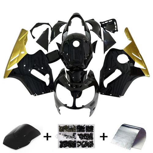 Amotopart Fairings Kawasaki ZX12R Black & Gold ZX12R Racing (2000-2001)