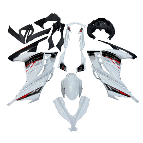 Amotopart Fairings Plastics Kawasaki Ninja 300R EX300R White Art Ninja Racing (2013-2017)